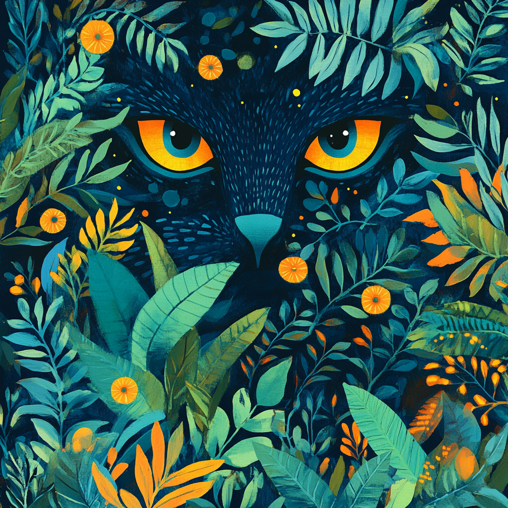 Henri Rousseau Inspired Nocturnal Jungle Paint by numbers kits
