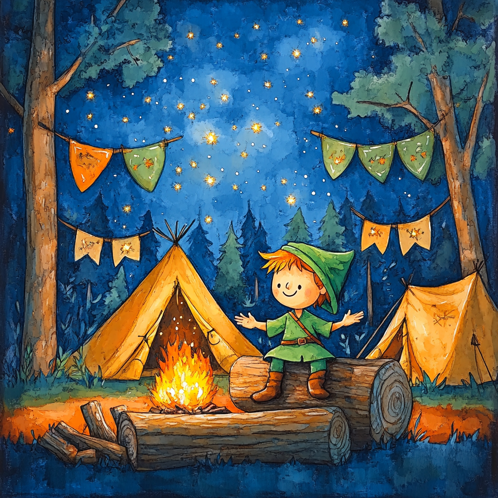Little John Forest Campfire Storytime Disney Inspired Number painting