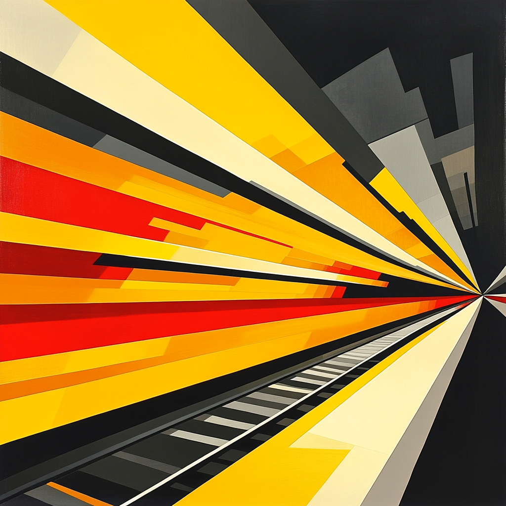 Giacomo Balla Inspired Speeding Train DIY paint by numbers