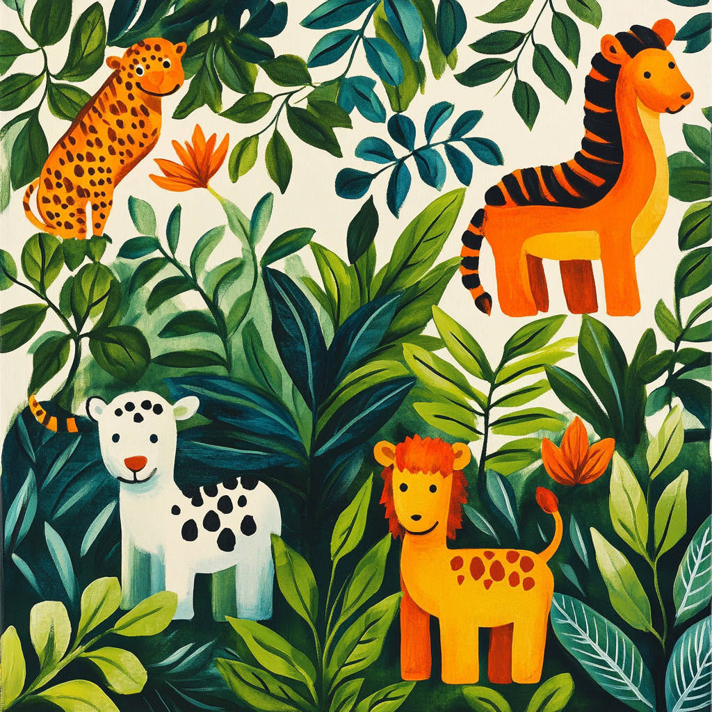 Henri Rousseau Inspired Carnival Of Beasts Paint by numbers kits
