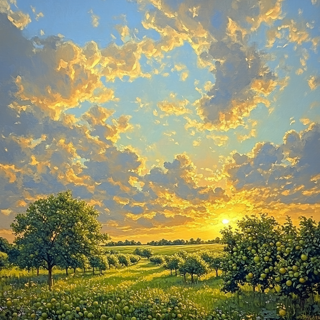 John Constable Inspired Orchard Afternoon paint by numbers
