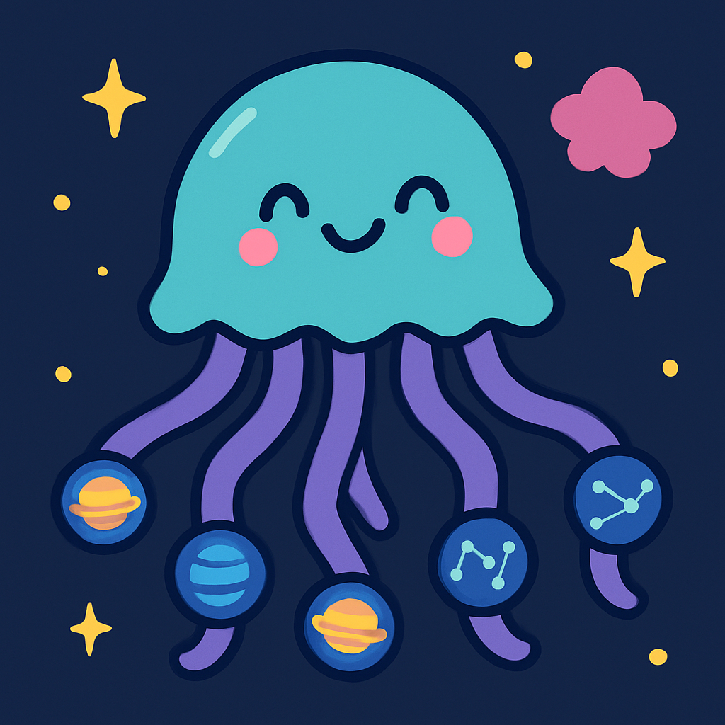 Nebula Jellyfish Science Parade Number painting