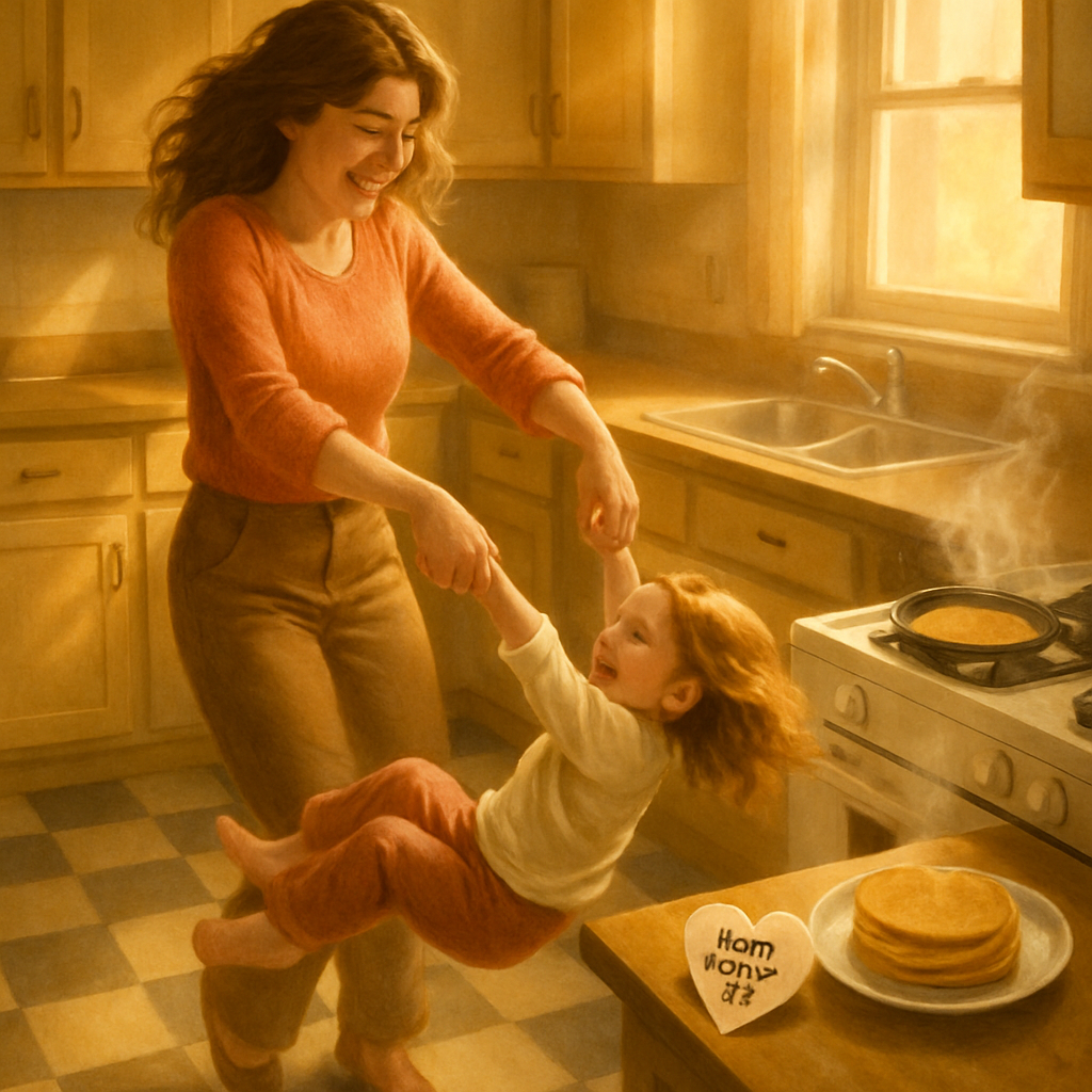 Kitchen Dance While Pancakes Steam Number painting