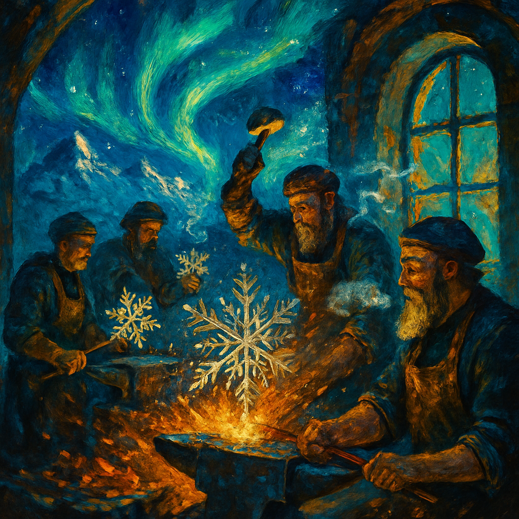 Aurora Forge Of Snowflakes DIY paint by numbers