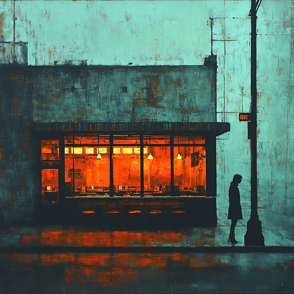 Edward Hopper Inspired Quiet Diner Paint by numbers art