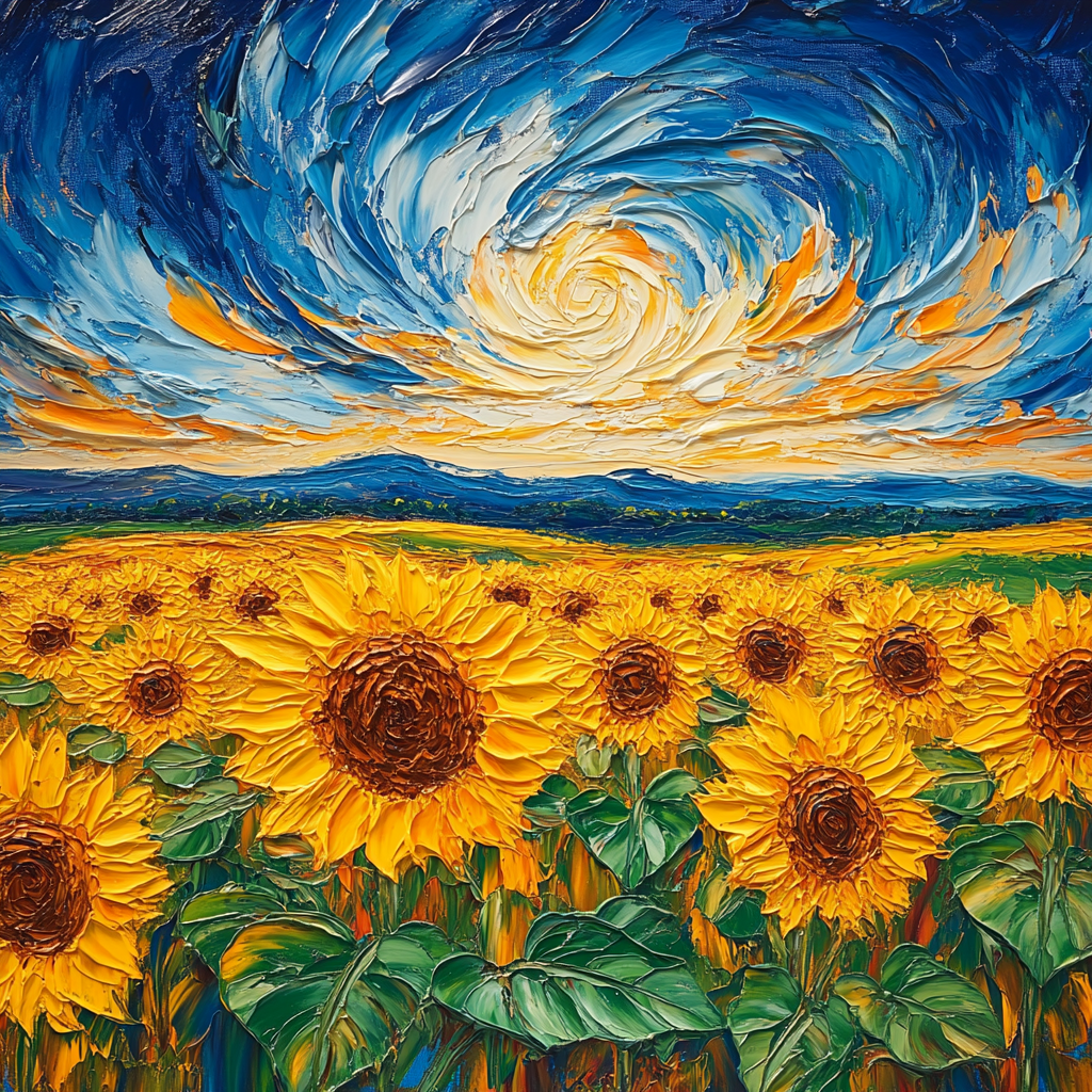 Van Gogh Inspired Sunflower Field Paint by numbers kits