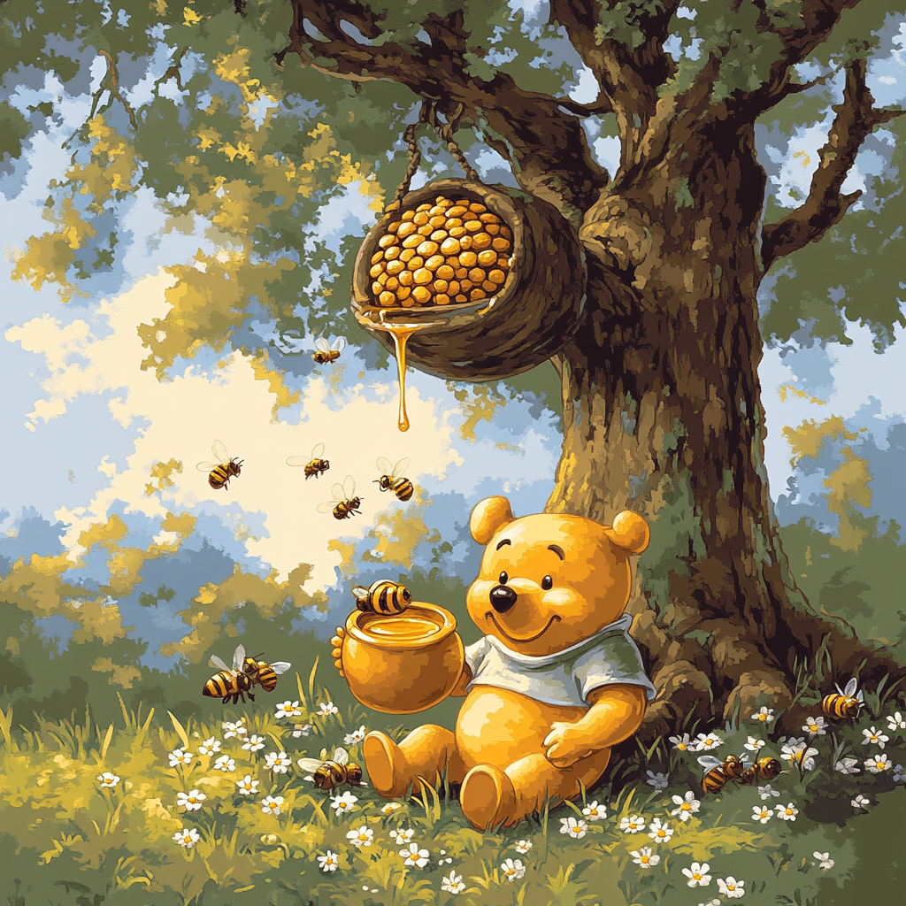Winnie The Pooh Honey Tree Afternoon Disney Inspired Paint by numbers art