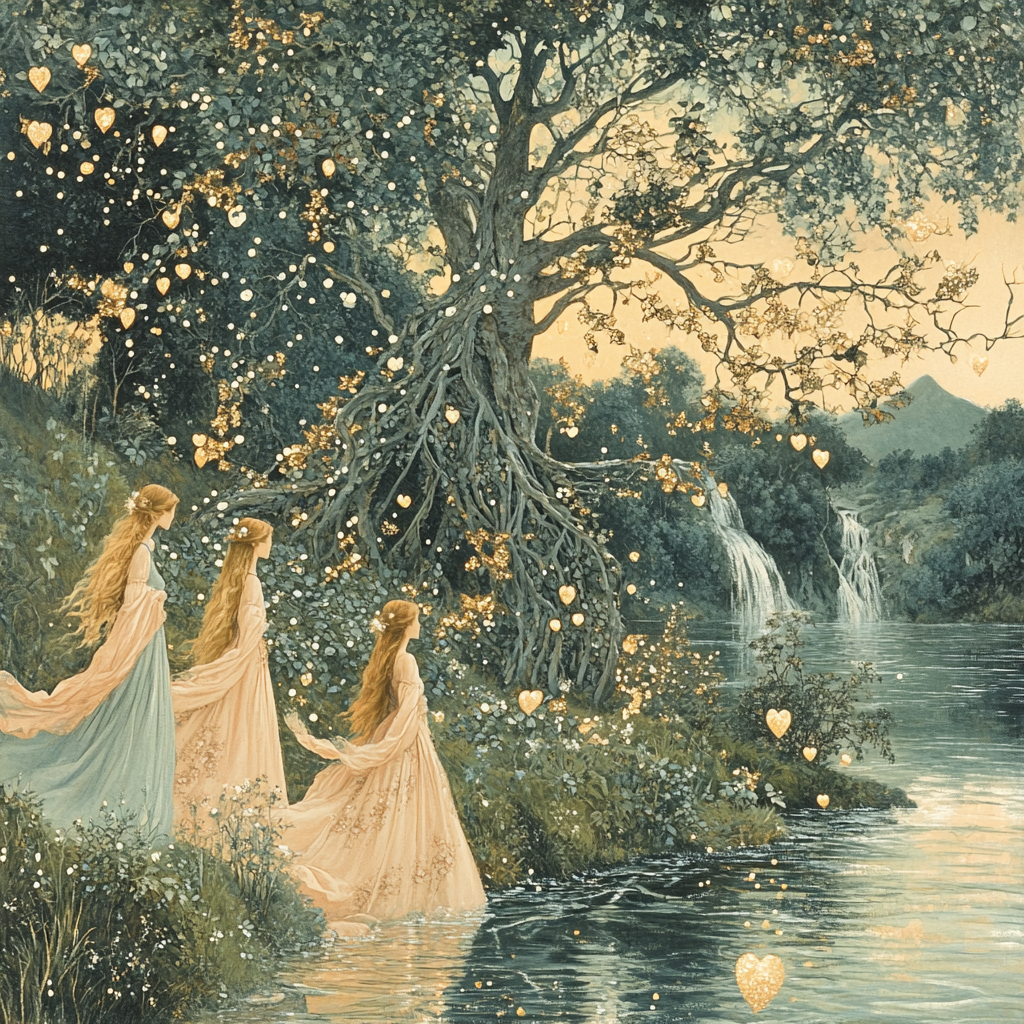 John William Waterhouse Inspired River Maidens painting number kit