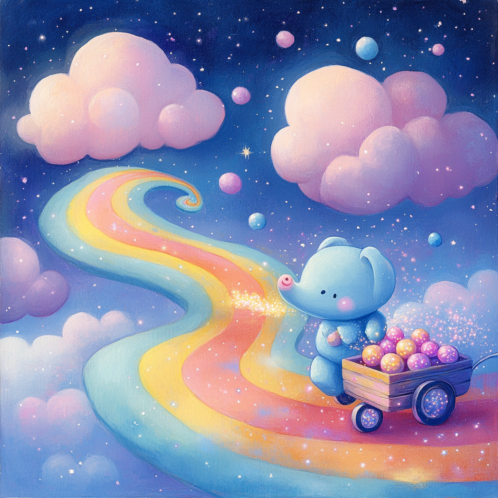 Bing Bong Rainbow Cotton Candy Path Disney Inspired DIY paint by numbers