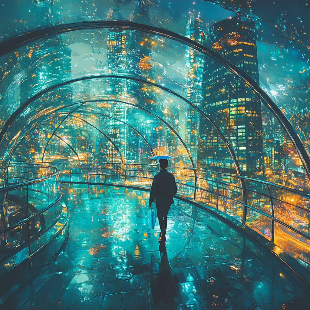 Wade Elemental City Rain Dome Stroll Disney Inspired Number painting