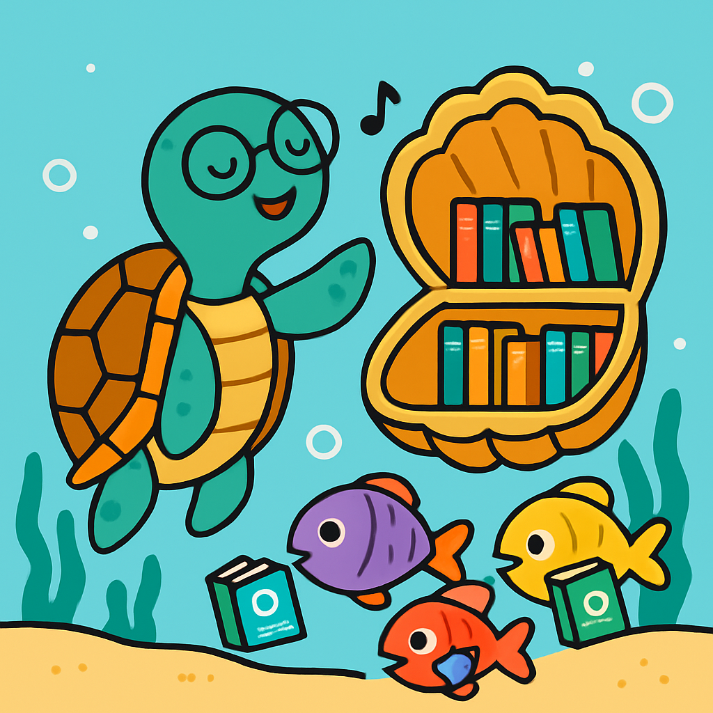 Underwater Library Of The Singing Turtle painting number kit