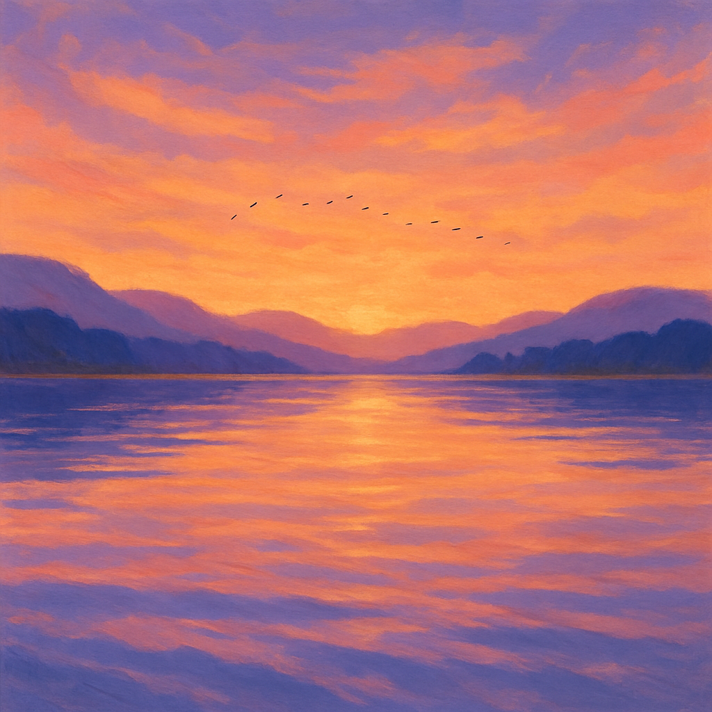 Golden Hour Over The Lavender Ridge Reservoir painting number kit