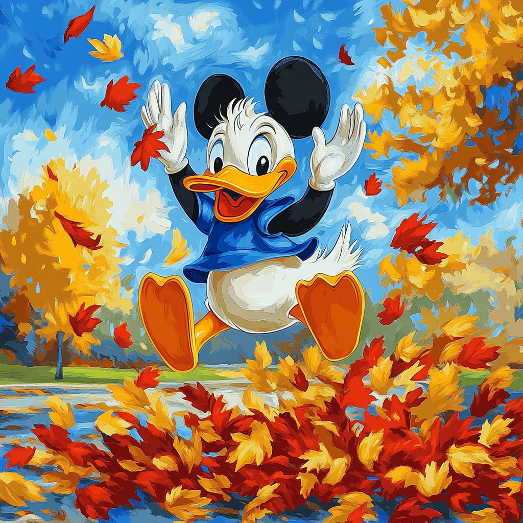 Donald Duck’s Autumn Leaf Chase Disney Inspired Numbered painting kits