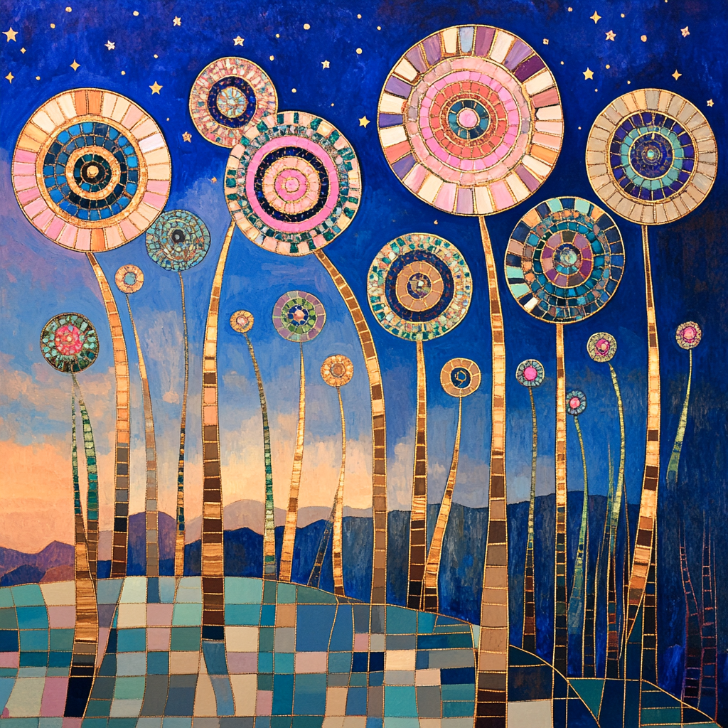 Gustav Klimt Inspired Celestial Garden Of Spirals Painting by numbers kit