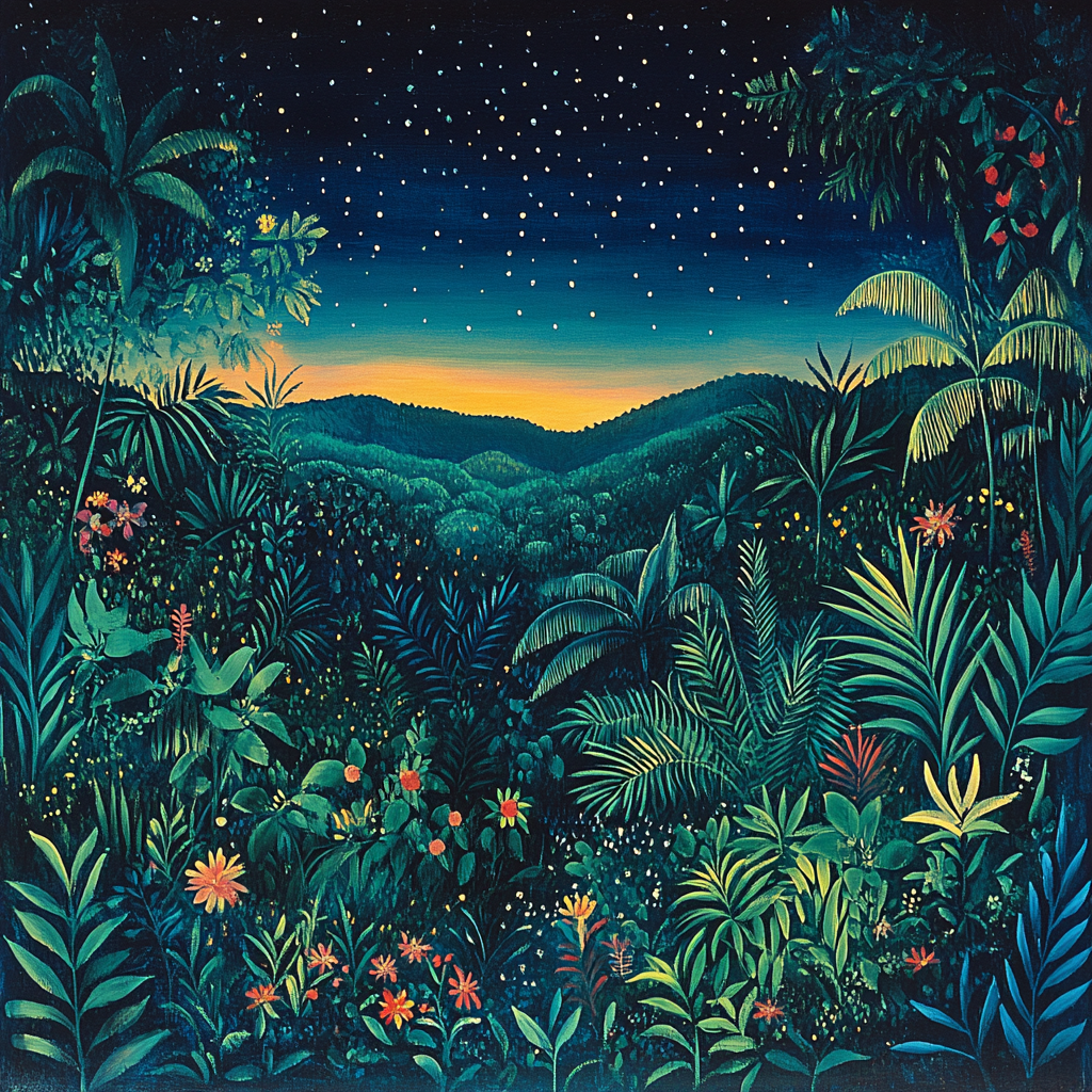 Henri Rousseau Inspired Jungle Night DIY paint by numbers
