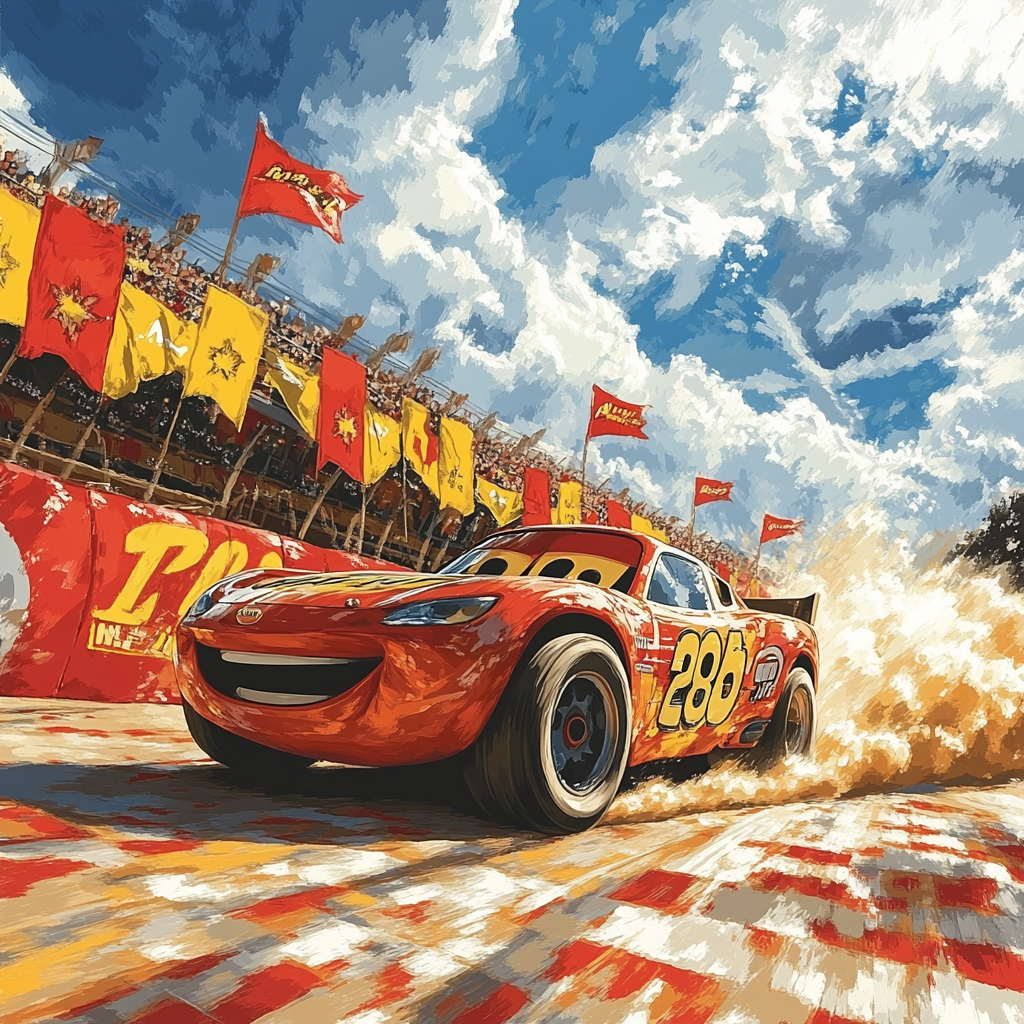 Lightning McQueen’s Racetrack Rush Disney Inspired Painting by numbers kit