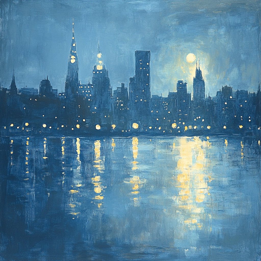 James McNeill Whistler Inspired Nocturne Skyline Painting by numbers kit