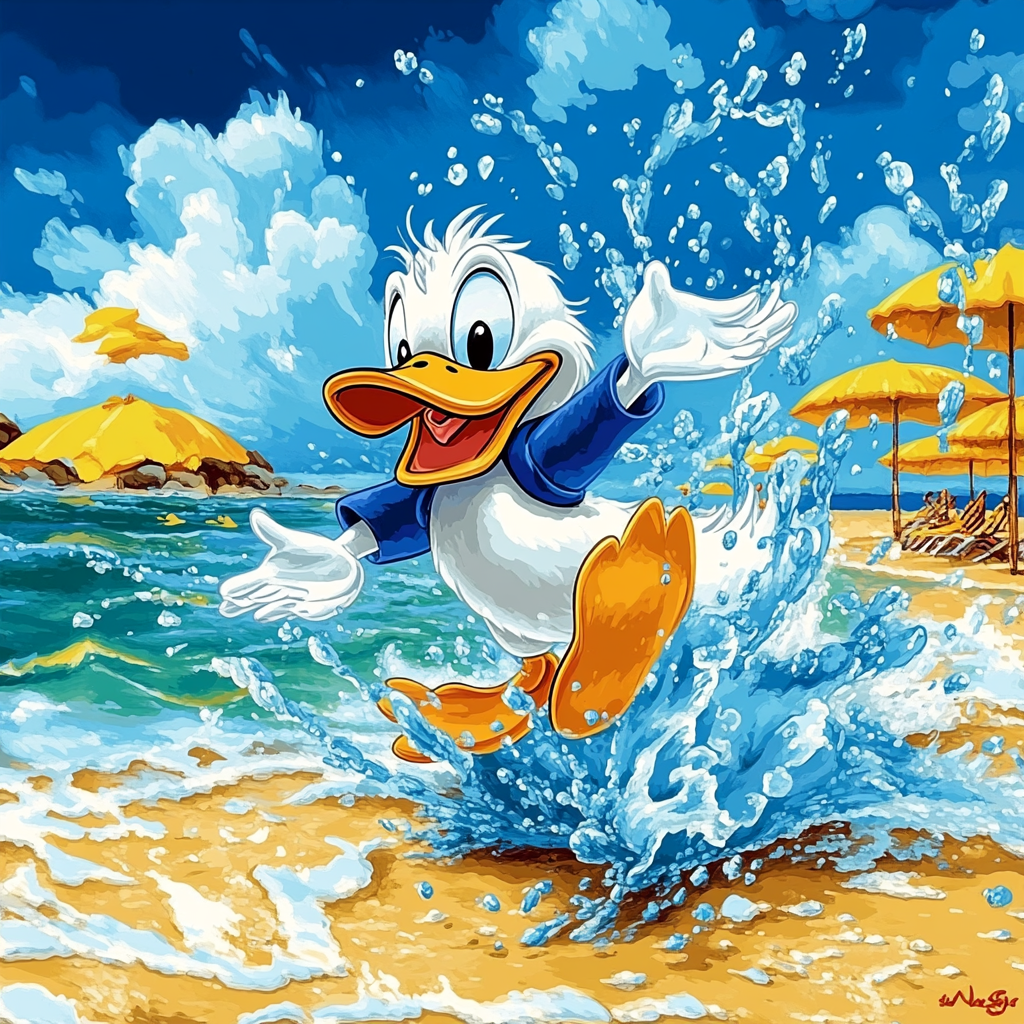 Donald Duck’s Sunny Beach Fun Disney Inspired DIY paint by numbers