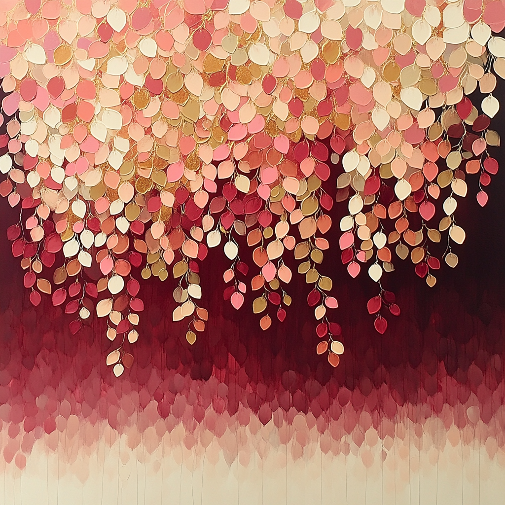 Gustav Klimt Inspired Ornamental Petal Cascade Number painting