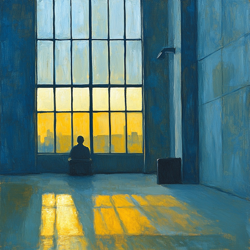 Edward Hopper Inspired Quiet Evening Number painting