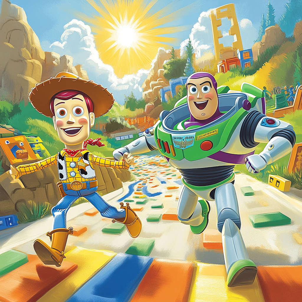 Woody And Buzz’s Adventure In Toyland Disney Inspired Paint by numbers art