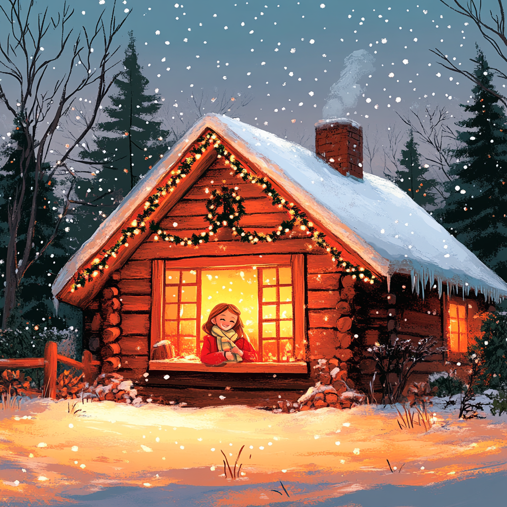 Anna’s Cozy Snowy Cabin Retreat Disney Inspired Painting by numbers kit