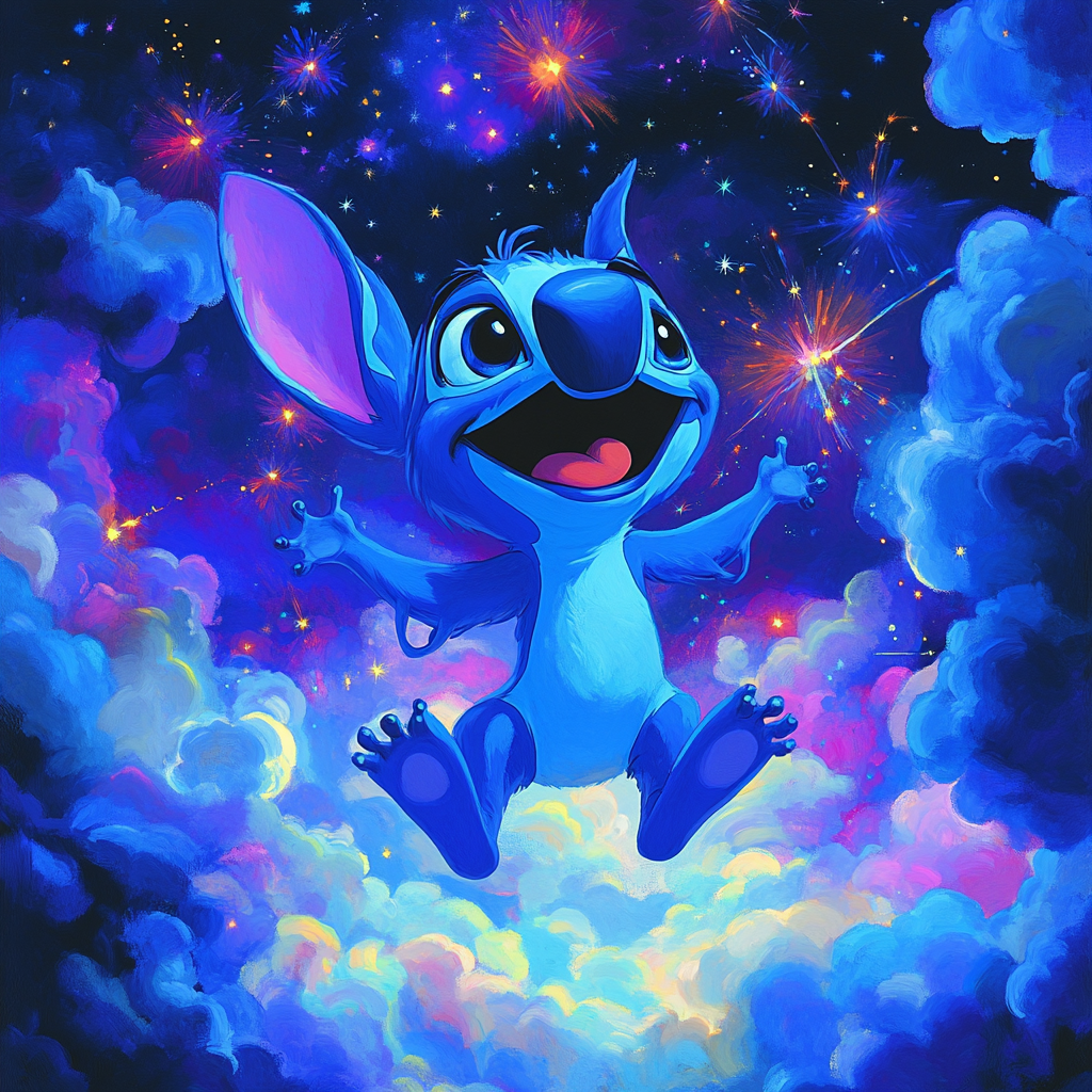 Stitch’s Cosmic Fun Frenzy Disney Inspired Number painting