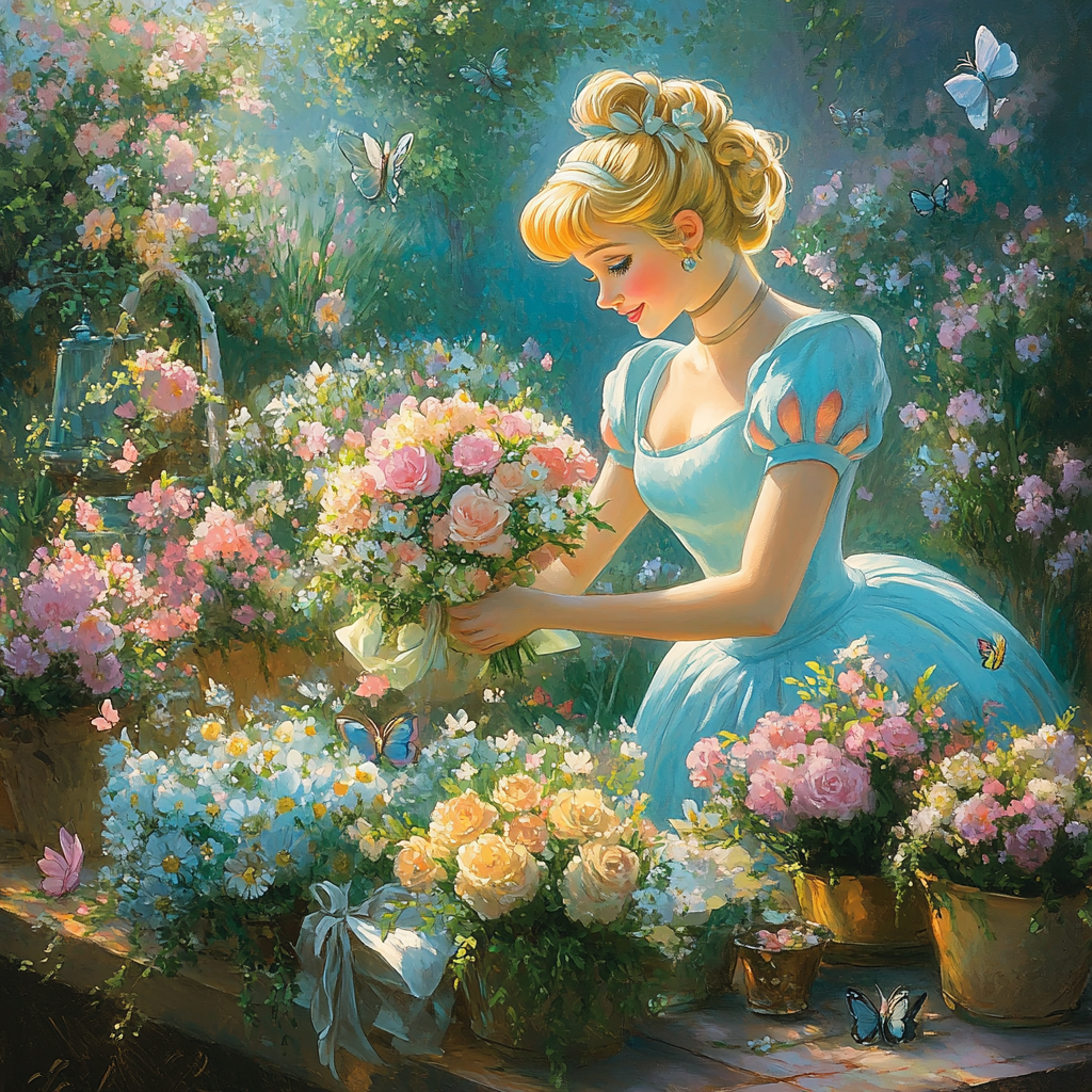 Cinderella’s Blossom Ball Preparations Disney Inspired Numbered painting kits