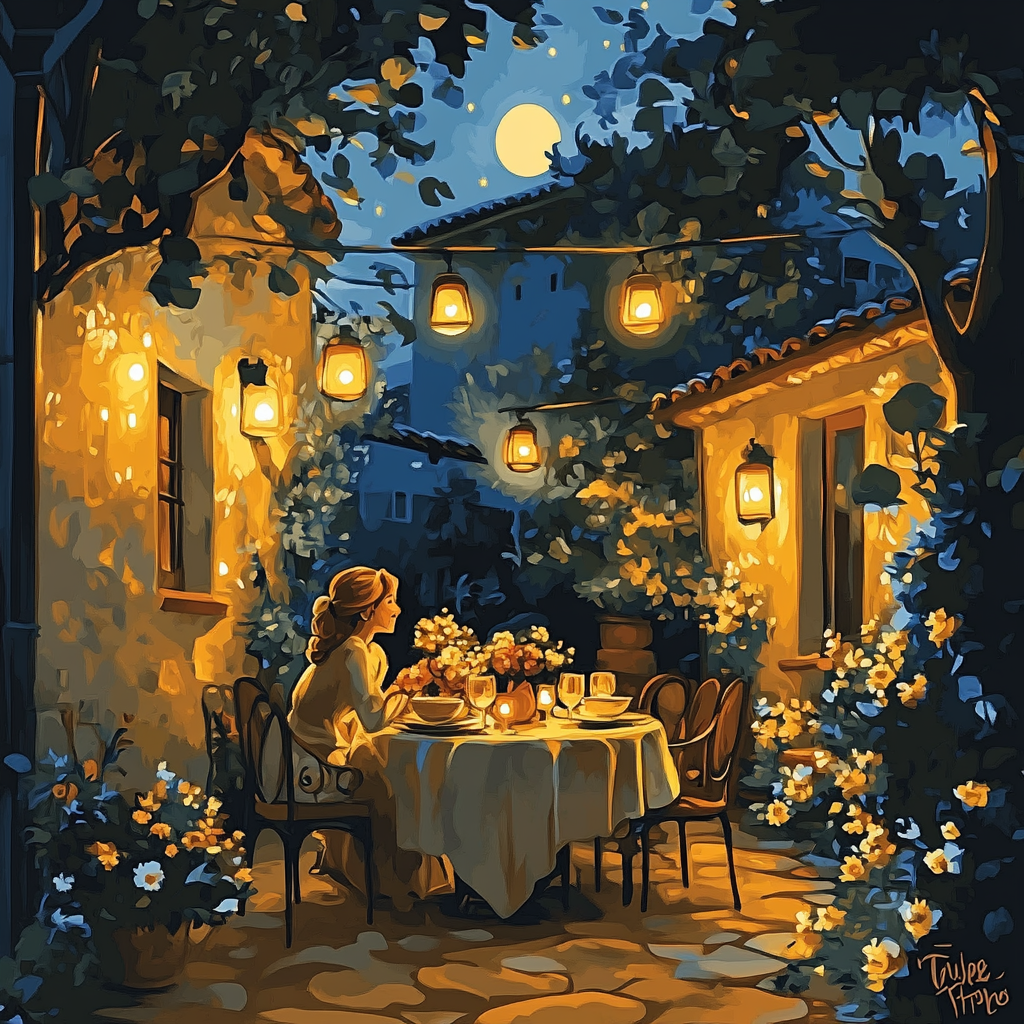 Lady And Tramp’s Moonlit Dinner Disney Inspired Number painting