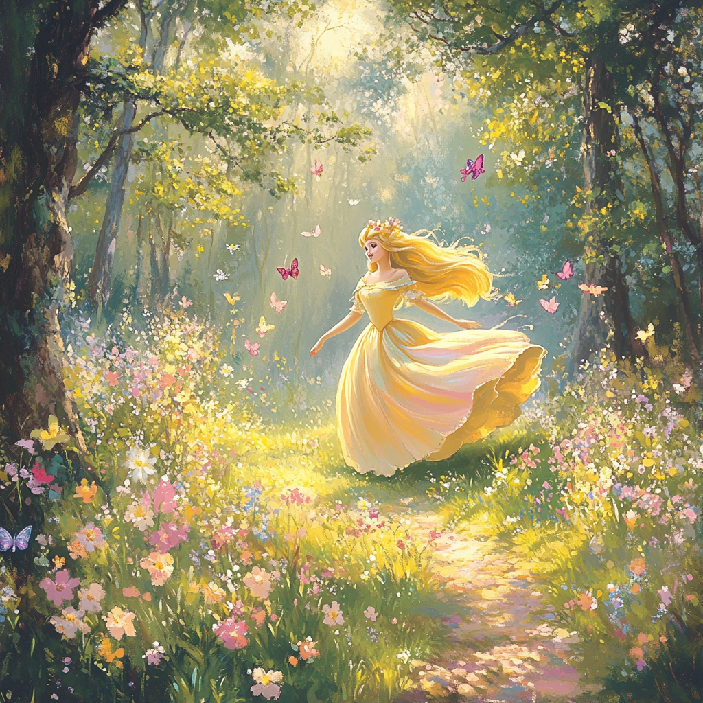 Aurora’s Spring Blossom Waltz Disney Inspired Number painting