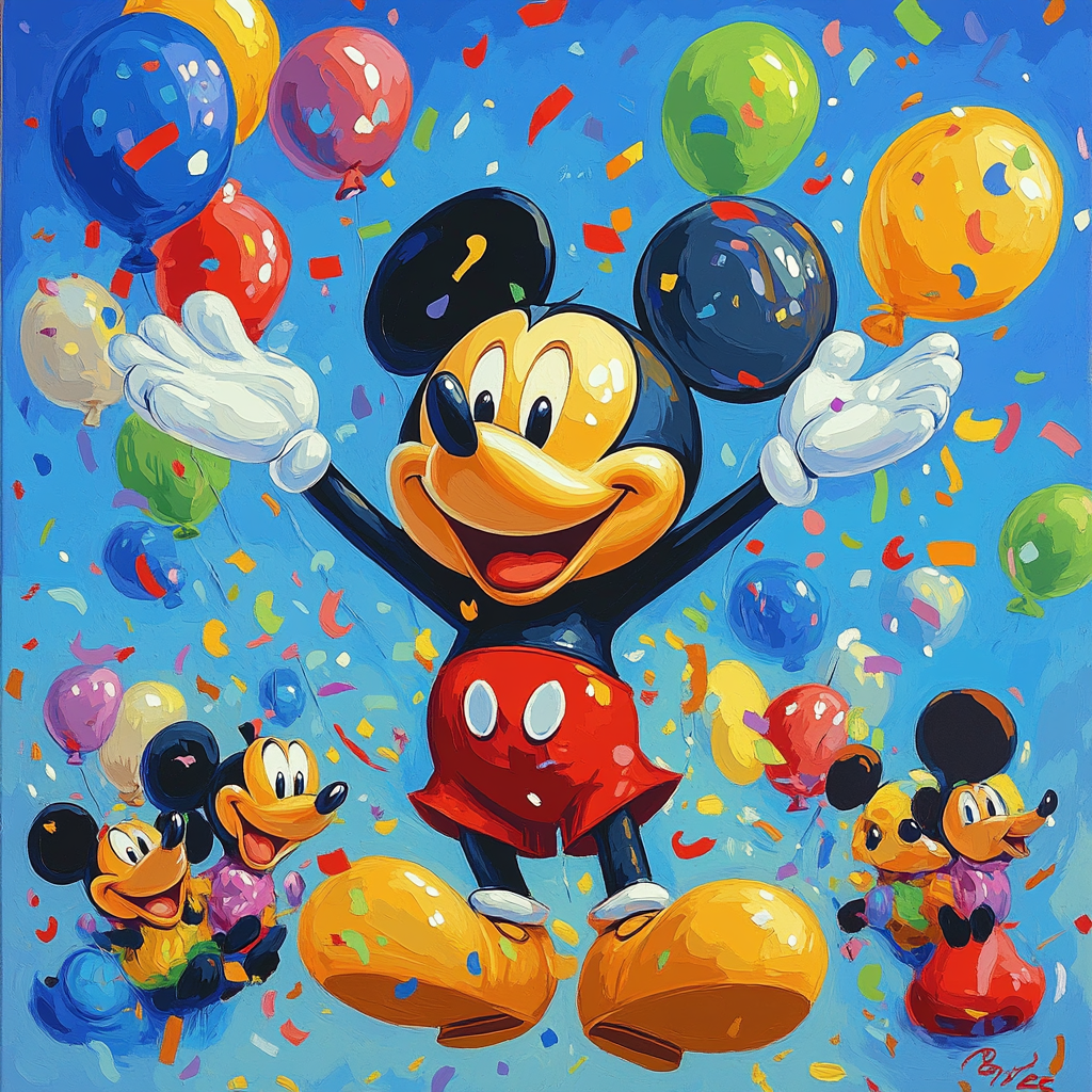Mickey Mouse’s Joyful Birthday Celebration Disney Inspired Number painting