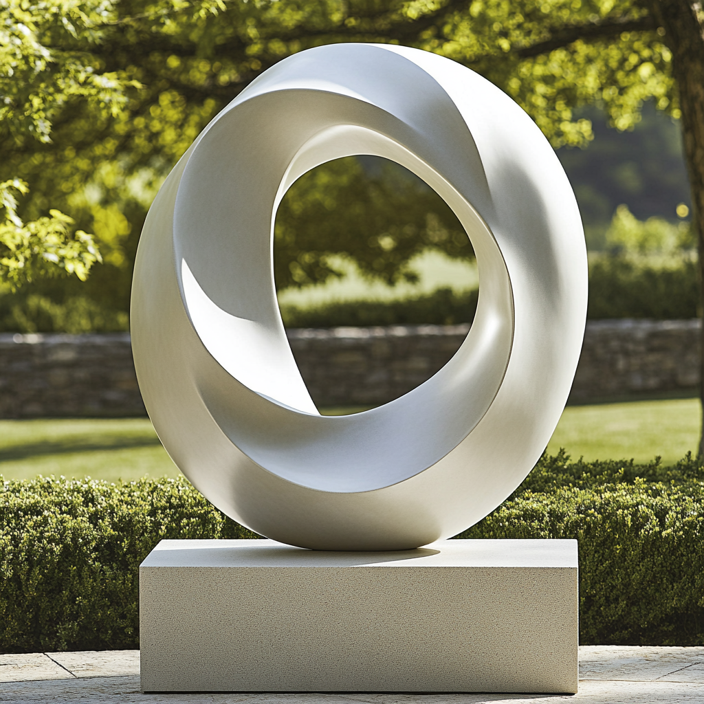Barbara Hepworth Inspired Modern Sculpture Number painting