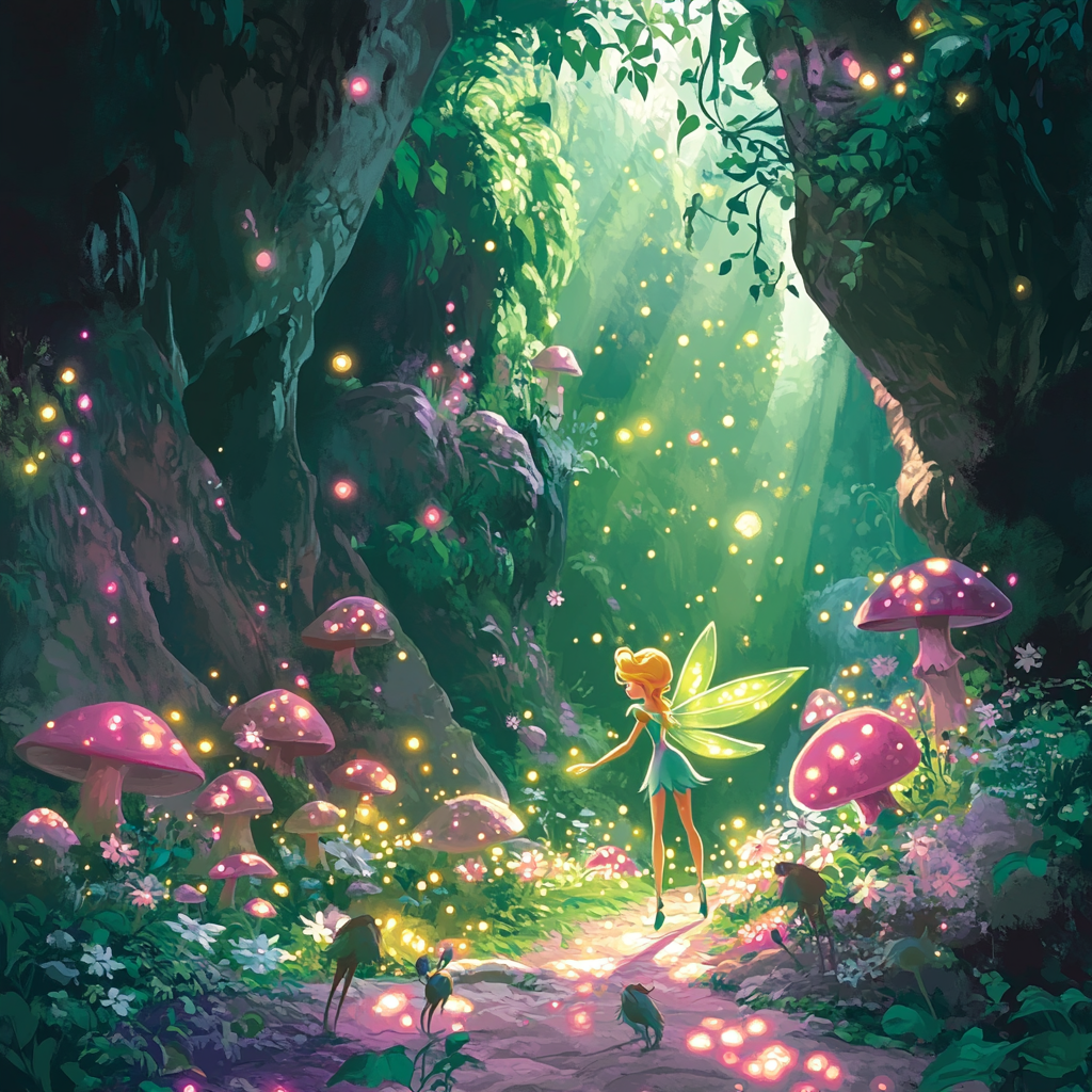 Tinker Bell’s Secret Fairy Glade Disney Inspired paint by color