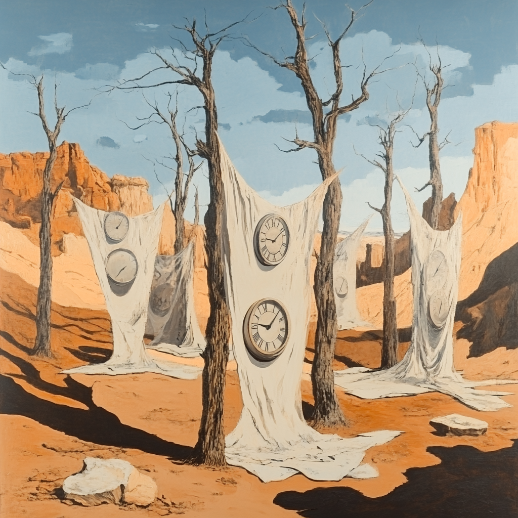 Salvador Dali Inspired Melting Clocks paint by color