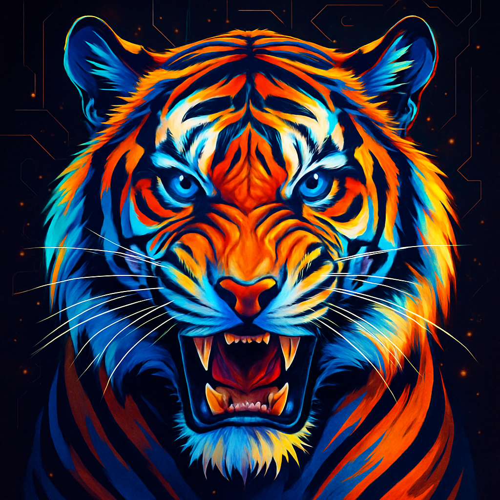 Molten Circuit Tiger Painting by numbers kit