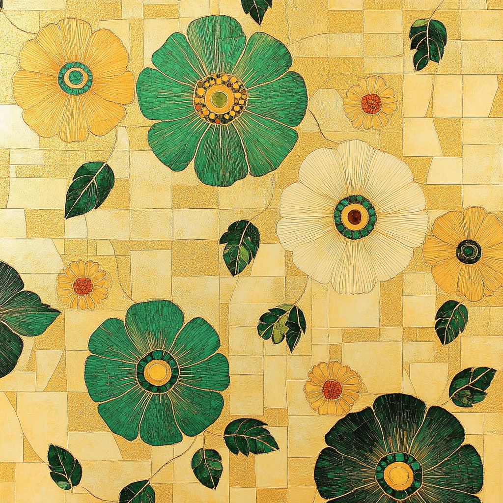 Gustav Klimt Inspired Radiant Floral Circles DIY paint by numbers