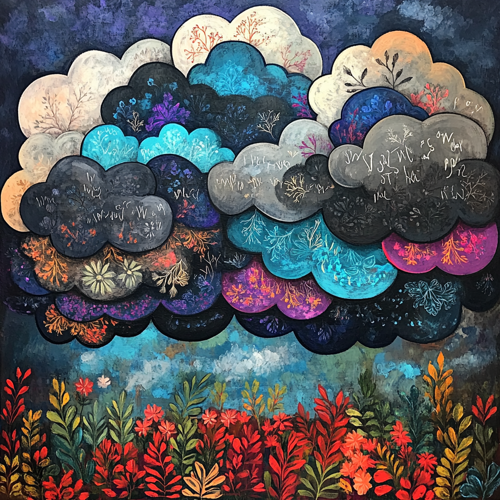 Frida Kahlo Inspired Thundercloud Florigraphy Numbered painting kits