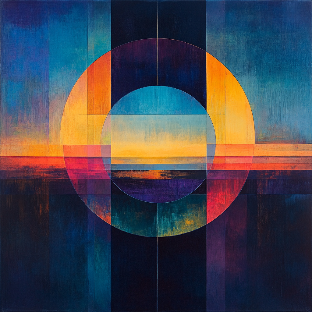 Wassily Kandinsky Inspired Orbital Symphony paint by color