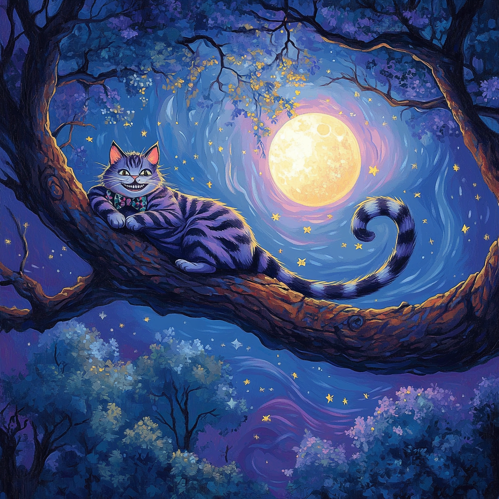 Cheshire Cat Moonlight Grin Disney Paint by numbers art