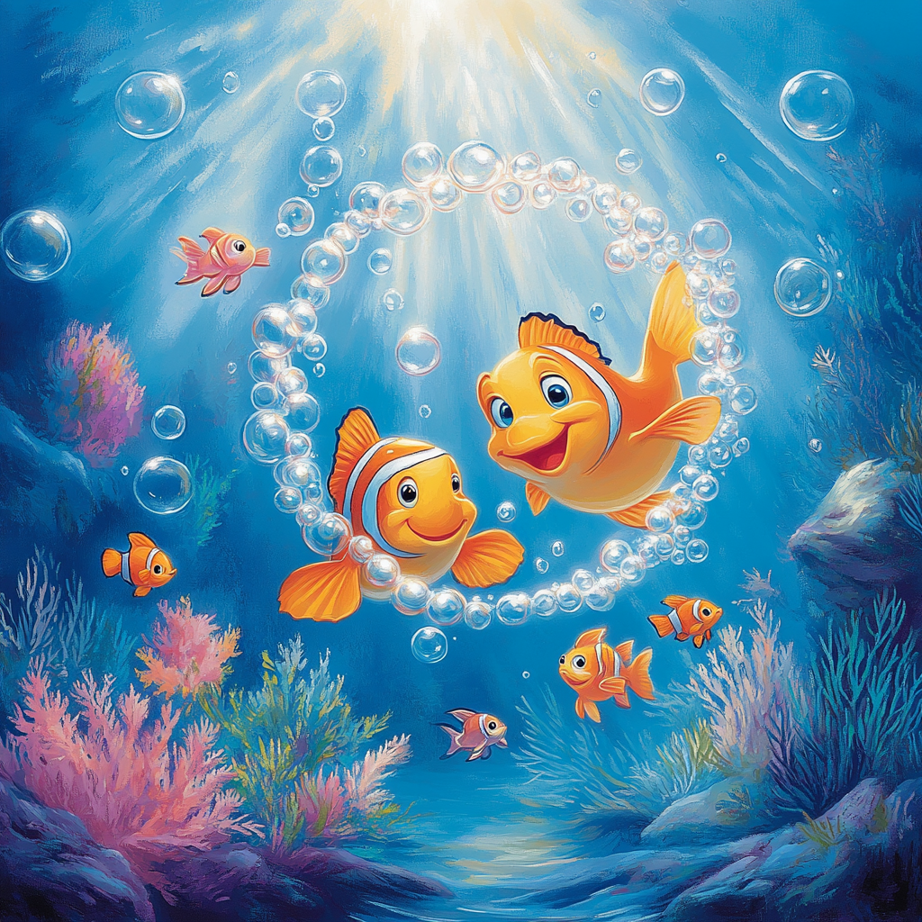 Flounder Bubble Game Disney DIY paint by numbers