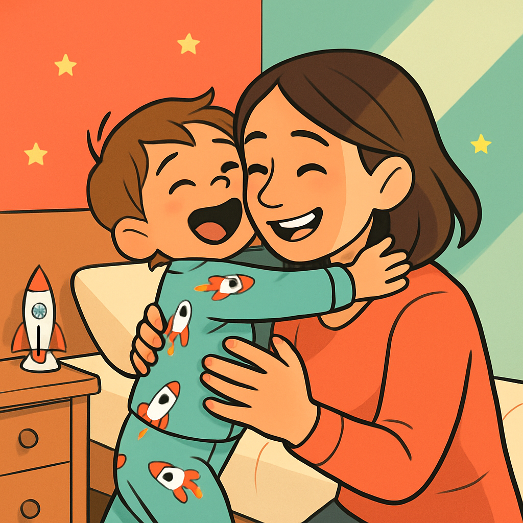 Rocket Pajamas Morning Hug Paint by numbers art