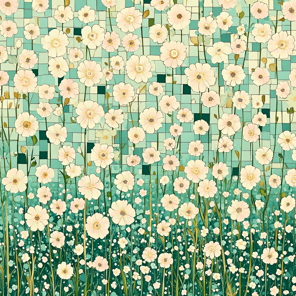 Gustav Klimt Inspired Mosaic Spring Orchard paint by number