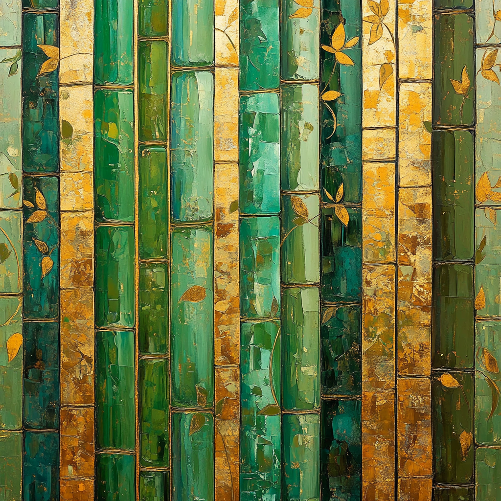 Gustav Klimt Inspired Golden Bamboo Grove paint by numbers