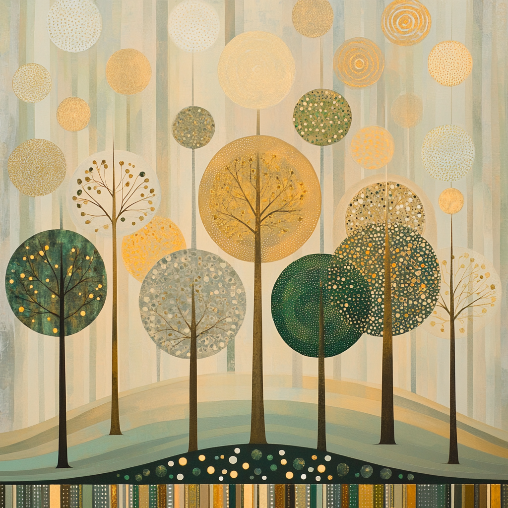 Gustav Klimt Inspired Golden Orchard Mist Paint by numbers kits