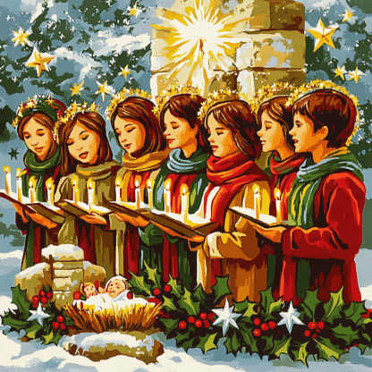 Nativity Candle Chorus Painting by numbers kit