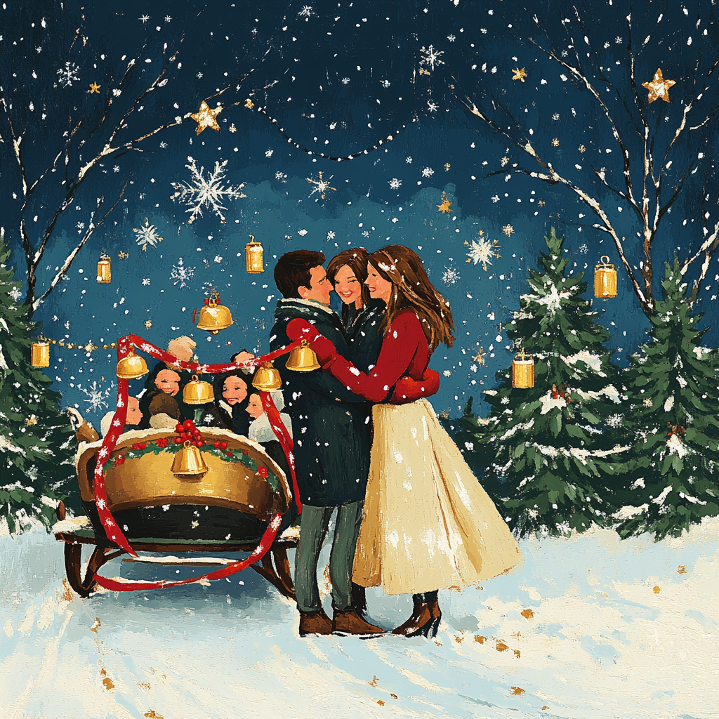 Starlit Sleigh Bell Reunion paint by number