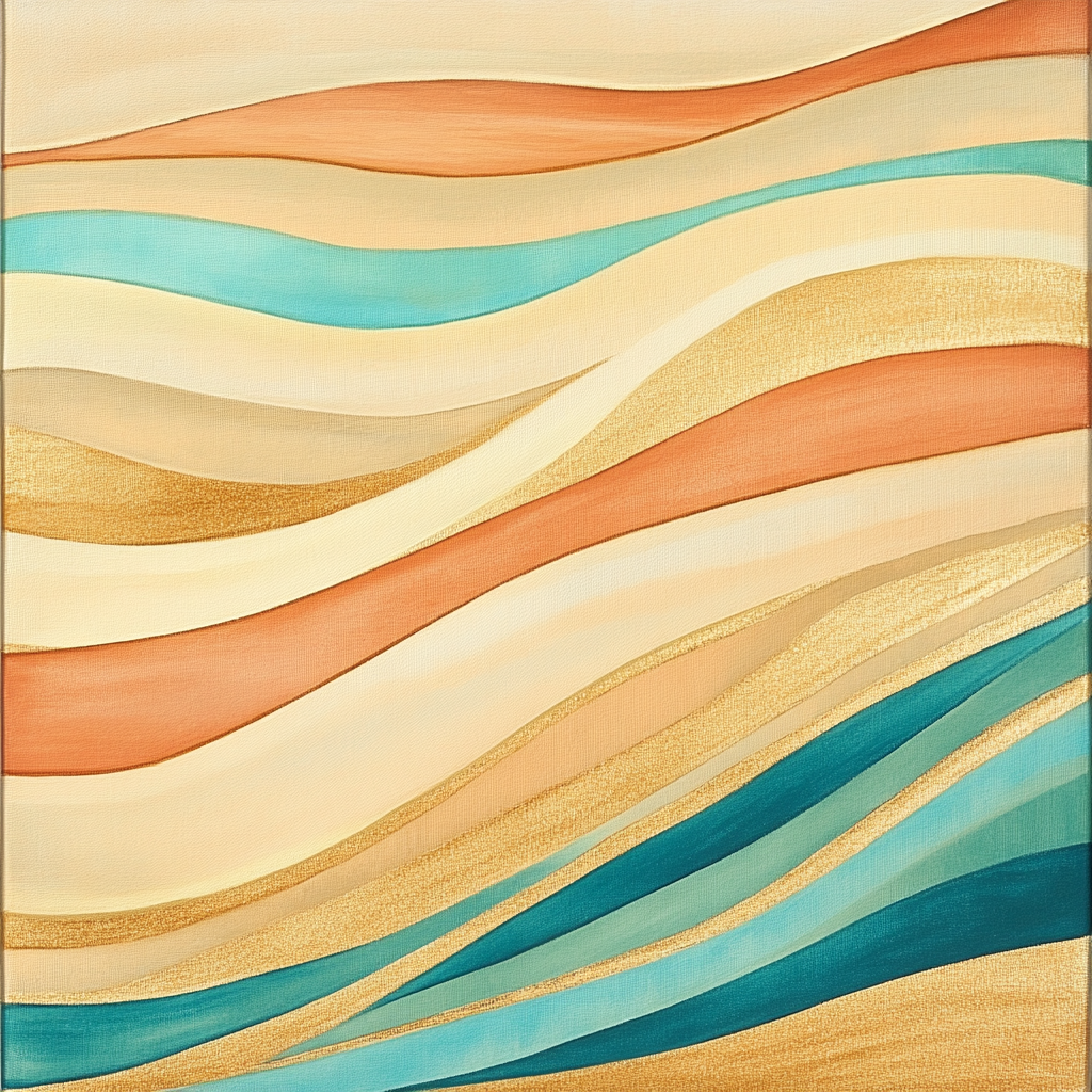 Gustav Klimt Inspired Golden Tidal Sand Patterns DIY paint by numbers