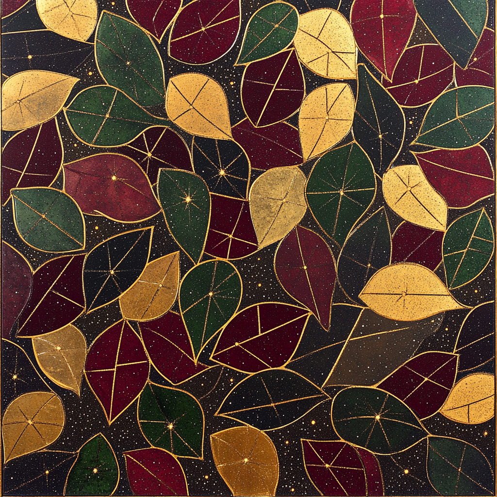 Gustav Klimt Inspired Mosaic Starry Orchard Floor DIY paint by numbers