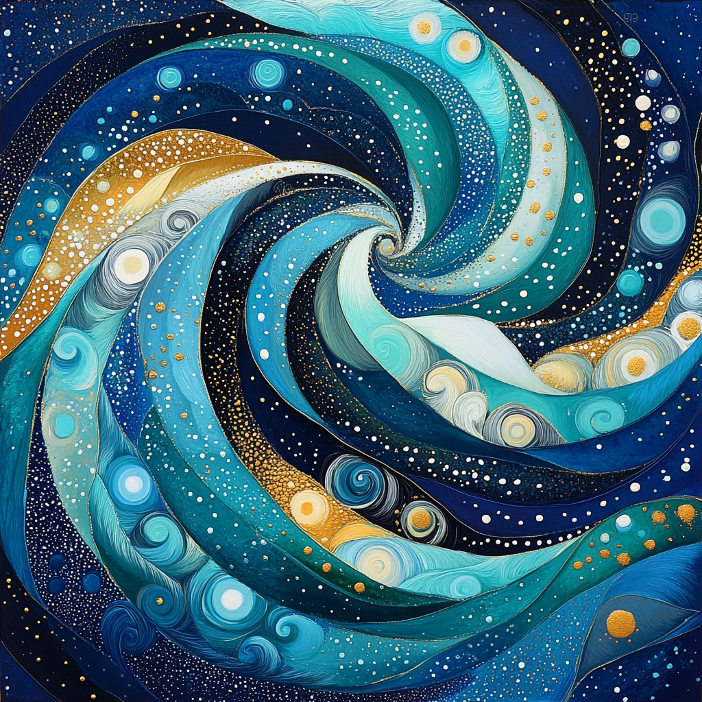 Gustav Klimt Inspired Spiral Ocean Currents DIY paint by numbers