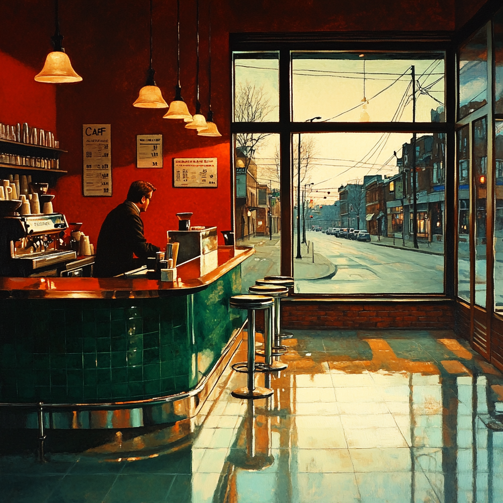 Edward Hopper Inspired Morning Coffee Window DIY paint by numbers
